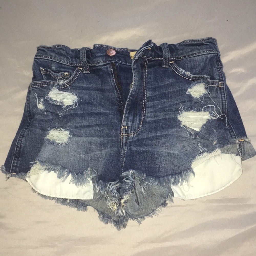 Hollister ripped jean shorts